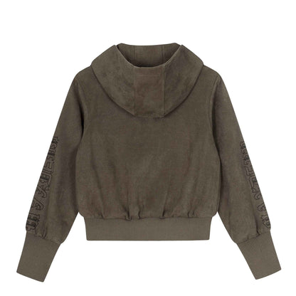 Retro cross print short hoodie for women | MuddyStock Originals