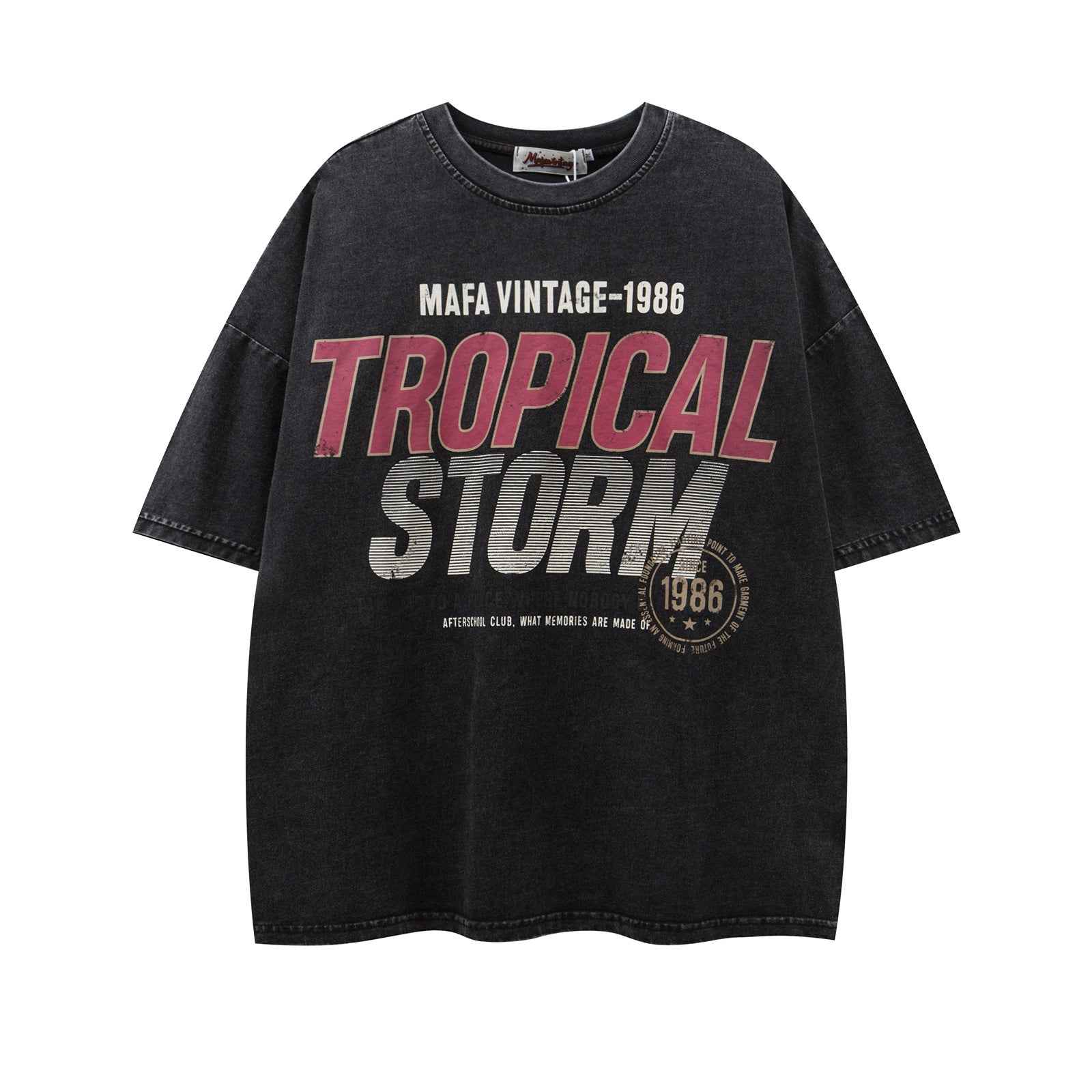 Retro Washed Letter Print Short Sleeve T-Shirt For Men | MuddyStock Originals MuddyStock