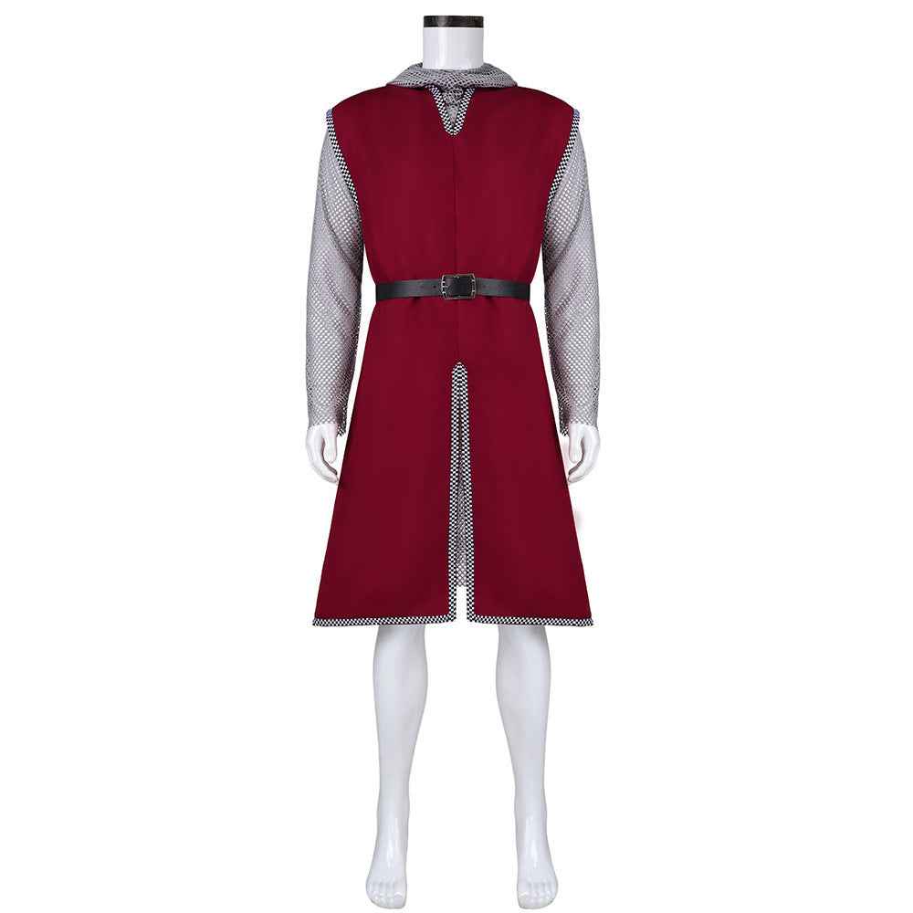 New Medieval Knight Cosplay Costume for Halloween Red