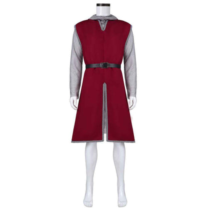 New Medieval Knight Cosplay Costume for Halloween Red