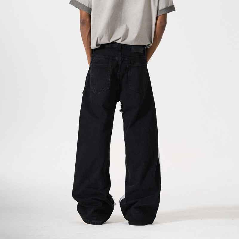 Men's nail bead splicing contrasting graffiti pattern jeans | MuddyStock Originals