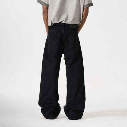 Men's nail bead splicing contrasting graffiti pattern jeans | MuddyStock Originals