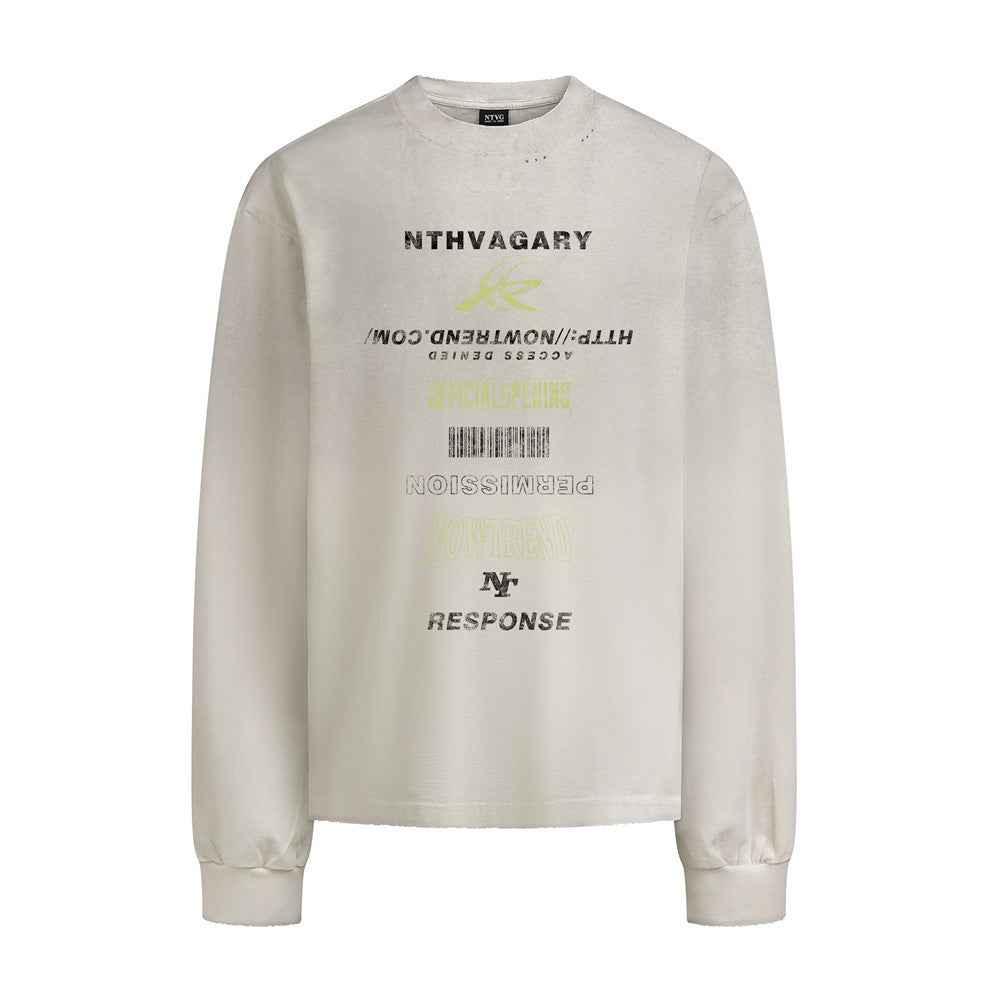 Letter printed long sleeved T-shirt For Men | MuddyStock Originals Apricot