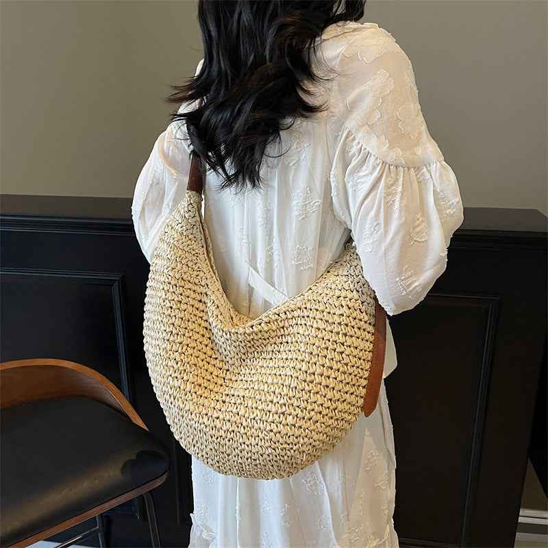 Women's Casual Large Capacity Straw Shoulder bag