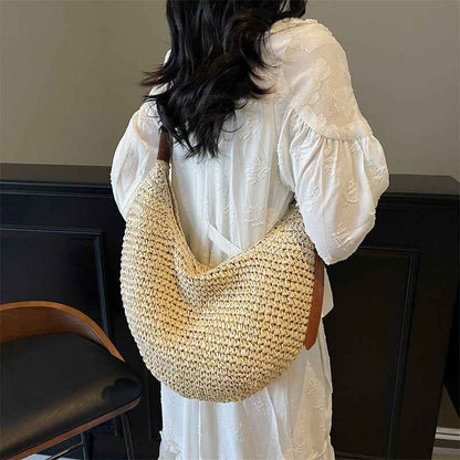 Women's Casual Large Capacity Straw Shoulder bag