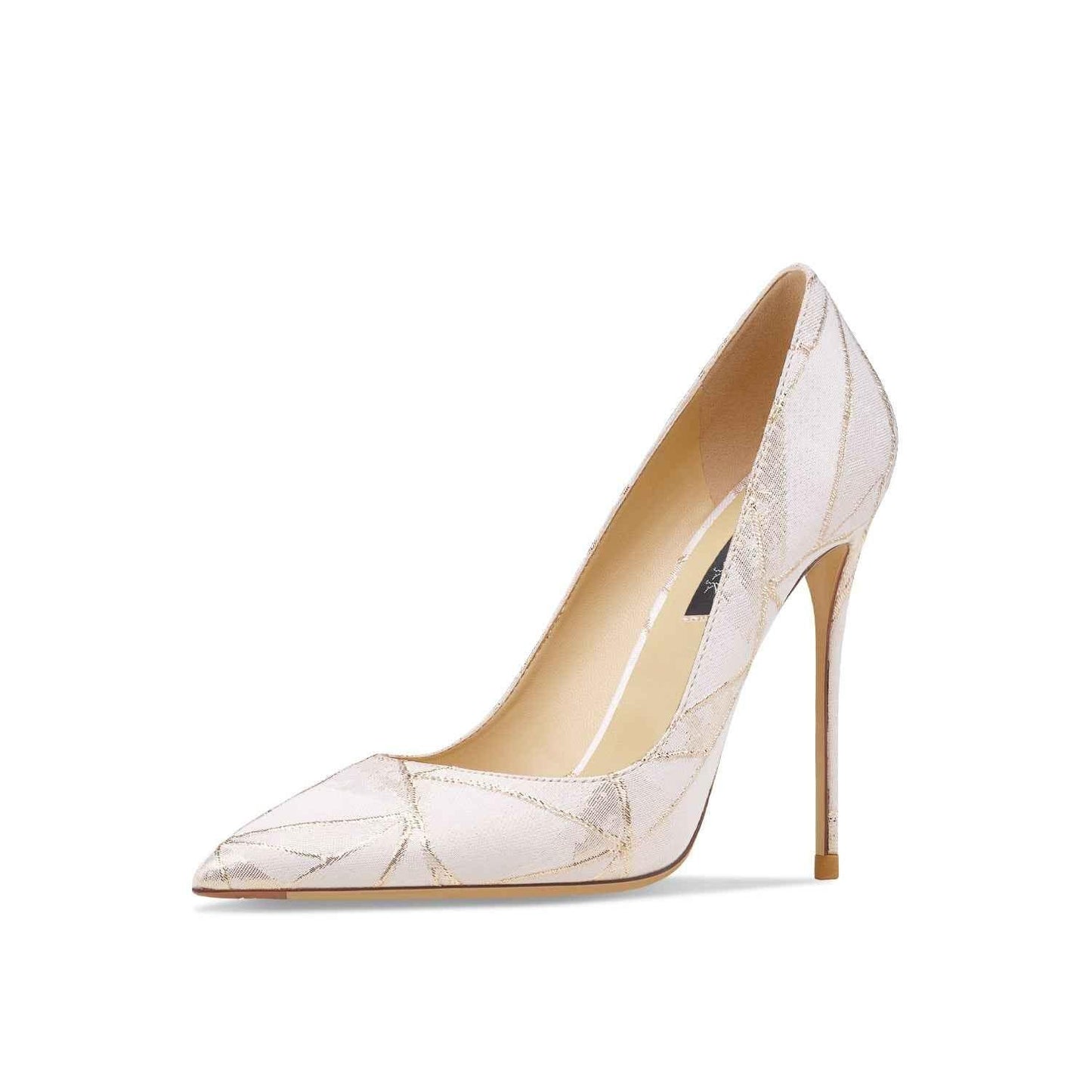 Women's Pointed Toe Shallow Mouth Versatile High Heels Beige