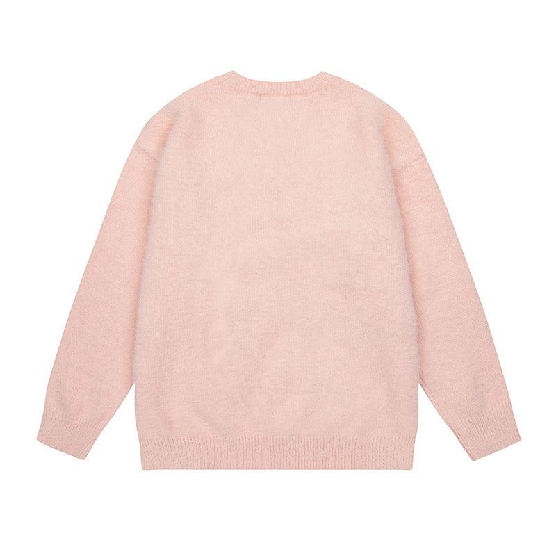 Butterfly jacquard round neck knitted sweater for women | MuddyStock Originals MuddyStock