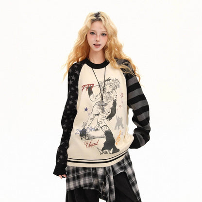 Vintage anime style sweater for women | MuddyStock Originals MuddyStock