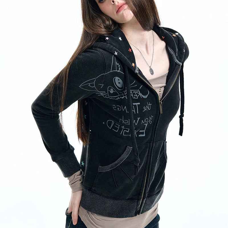 Back full of stars washed and used cardigan eprolo