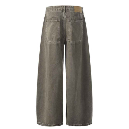 Loose wide leg washed distressed jeans for men | MuddyStock Originals
