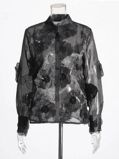 Flower sequined shirt top for women | MuddyStock Originals MuddyStock