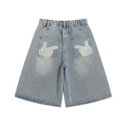 Mickey elements washed denim shorts for women | MuddyStock Originals