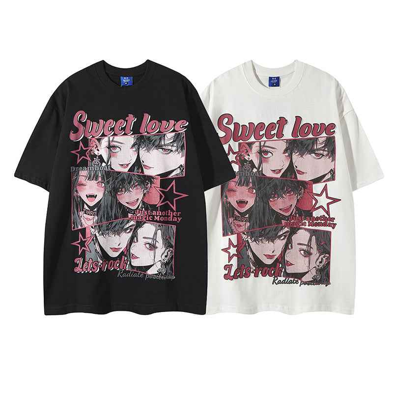 Retro Cartoon Comic Print Short Sleeve T-Shirt For Women | MuddyStock Originals MuddyStock