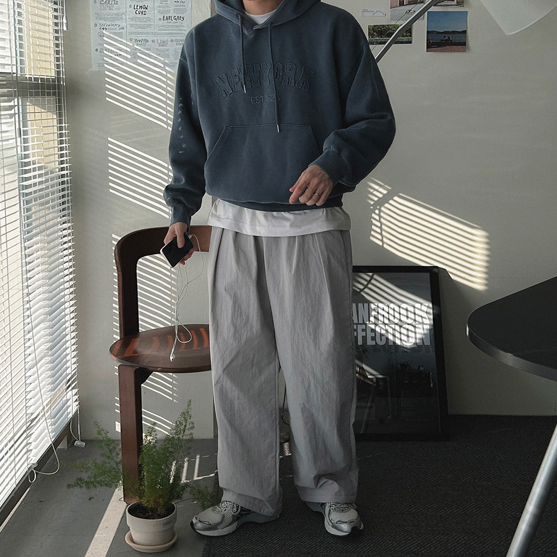 Casual Letter Hoodie for Men, Loose FitStreetwear, Autumn Fashion Sweatshirt Blue Gray eprolo