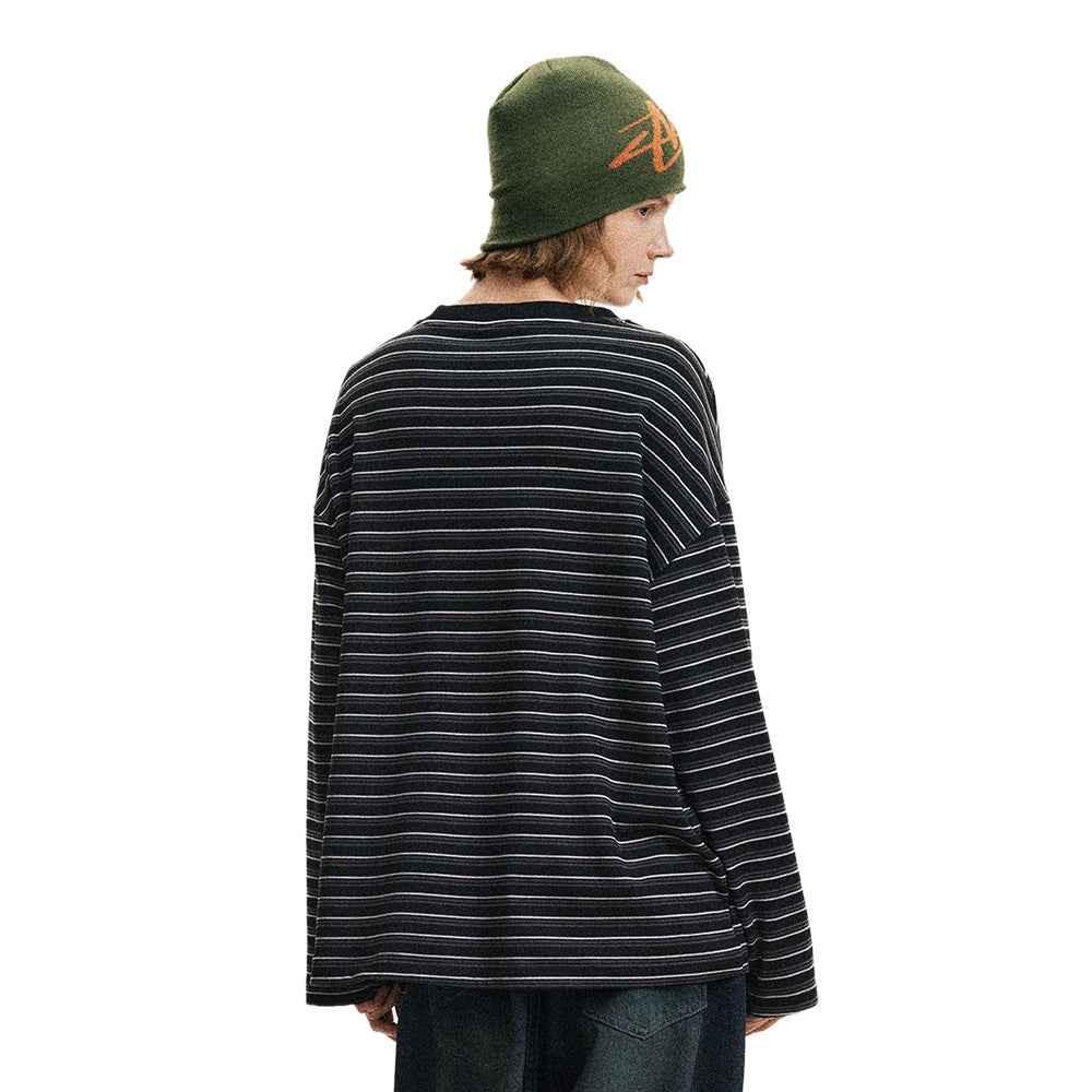 Striped round neck long sleeved T-shirt for women | MuddyStock Originals