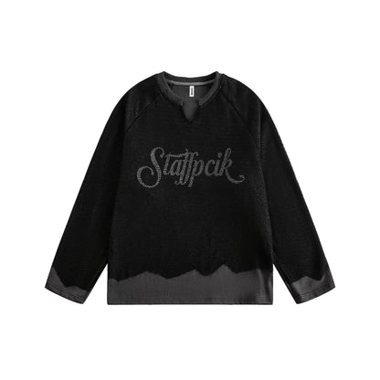 Hollow out mesh spliced sweatshirt for men and women | MuddyStock Originals Black MuddyStock