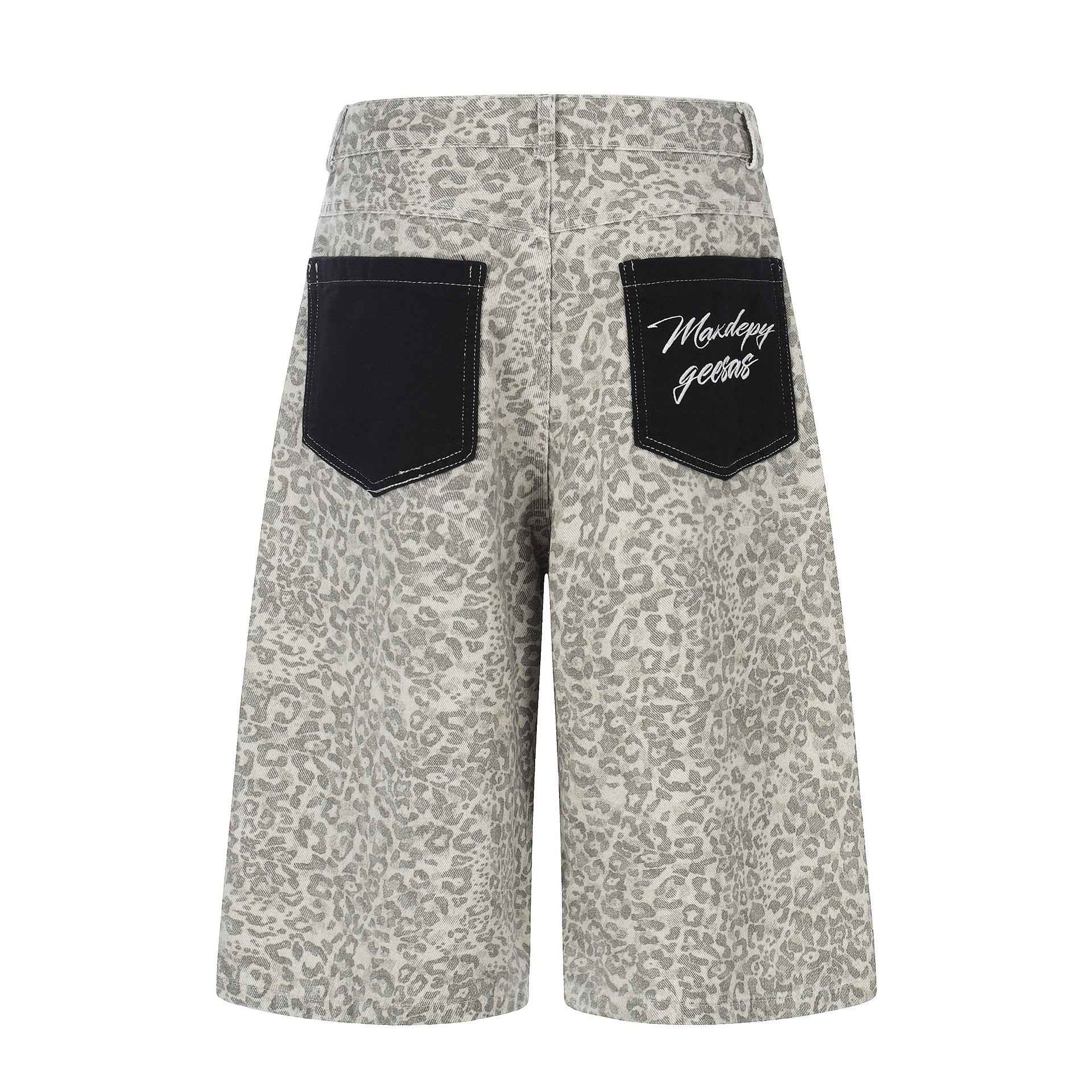 Leopard Print Distressed Denim Shorts For Women | MuddyStock Originals