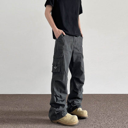 American Retro Washed Distressed Overalls Men MuddyStock