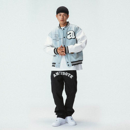 Cotton Towel Embroidered Washed Denim Baseball Uniform For Men MuddyStock