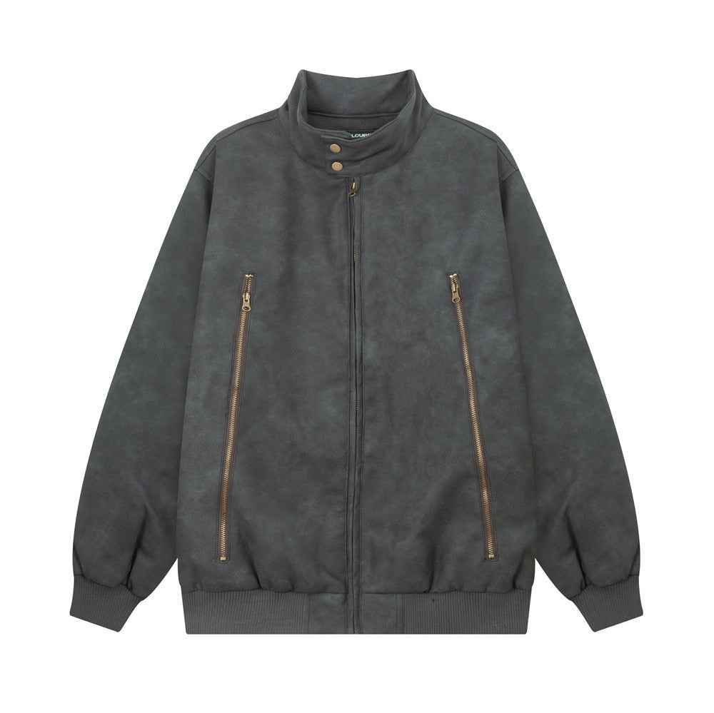 Biker's Men's Punk Jacket Black And Gray