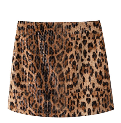 Leopard Print A- Line Skirt For Women All Products