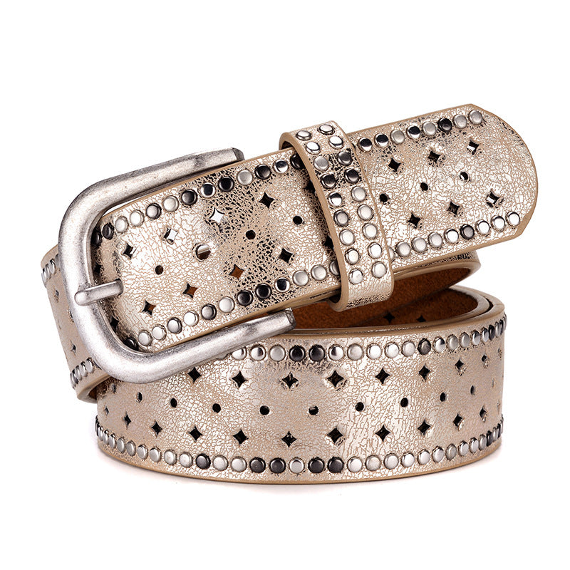 Fashion Casual Belt For Women Light gold