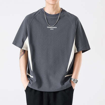 Fashion Men's Sports All-match Half Sleeve T-shirt Gray MuddyStock