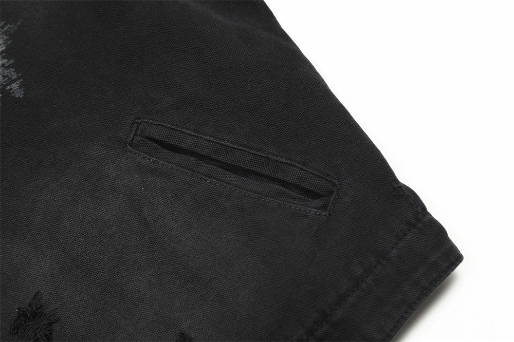 Painting Make Old Ripped Lapel Jacket For Men And Women