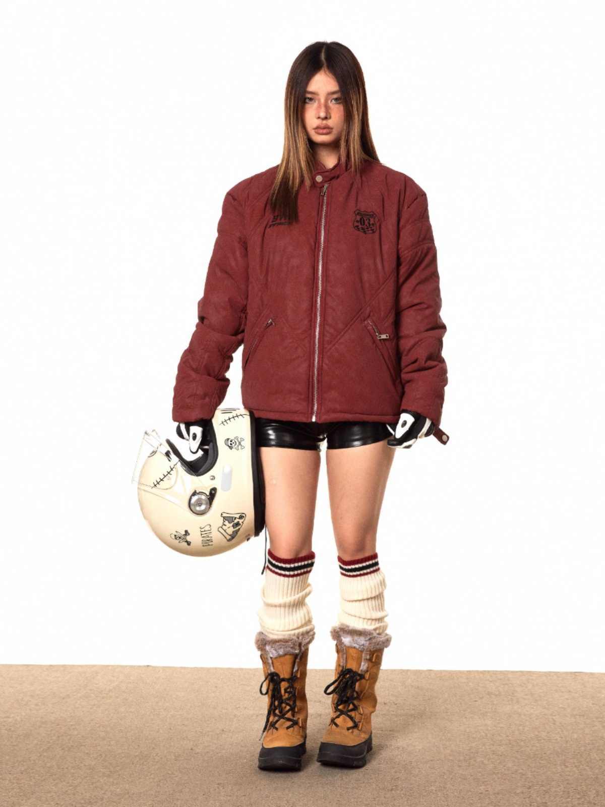 Stand Collar Retro Cotton-padded Jacket For Women MuddyStock