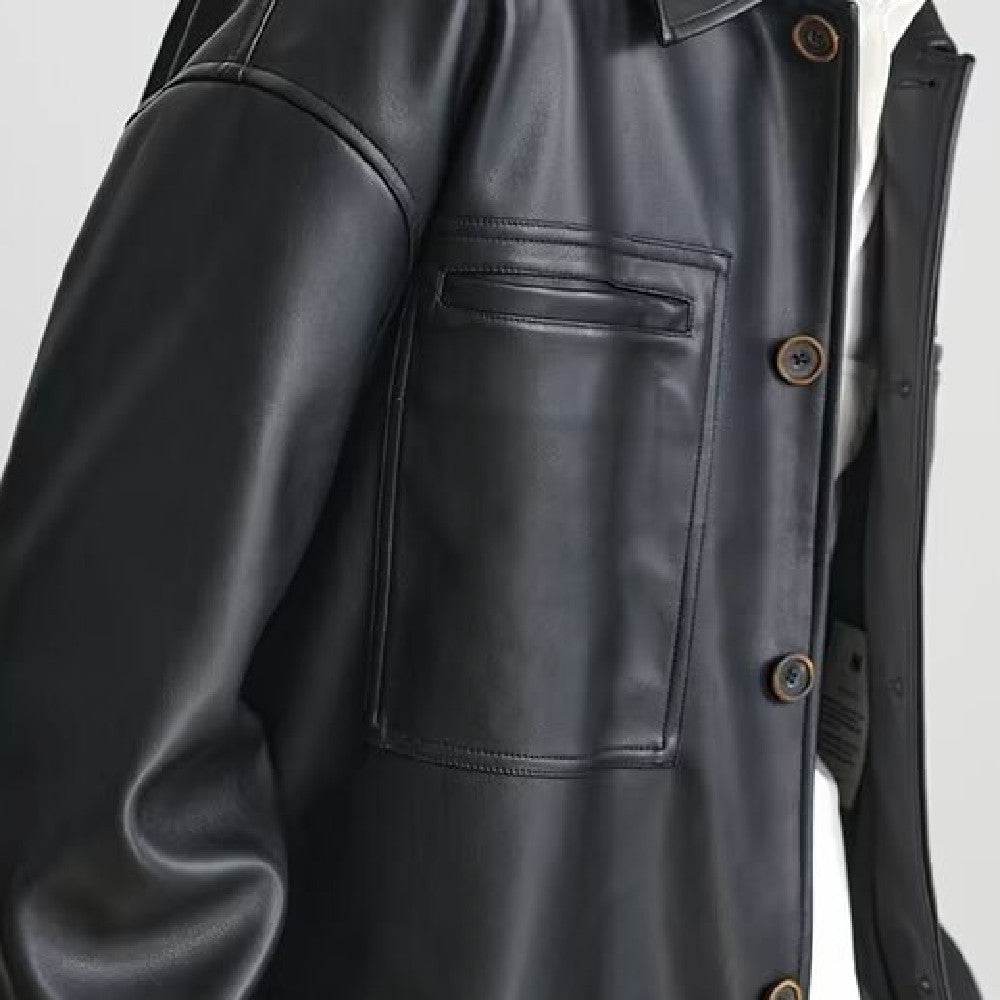 Fashion PU Leather Coat Men's Top MuddyStock