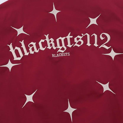 Star Letters Embroidered Stand Collar Zip Jacket For Men And Women MuddyStock