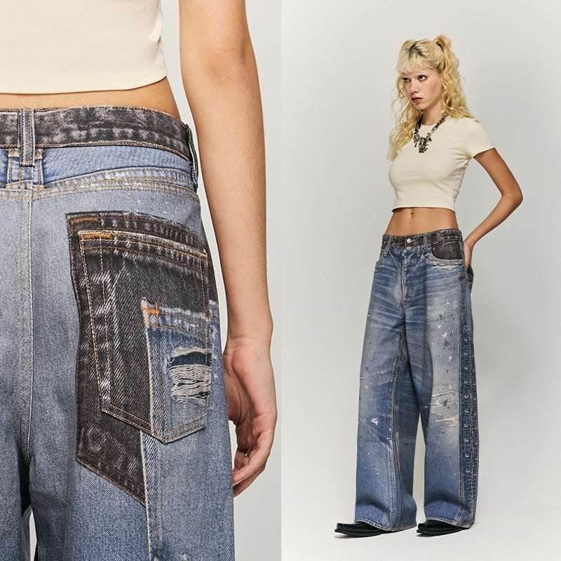 Vintage Washed Ripped Jeans For Men And Women MuddyStock