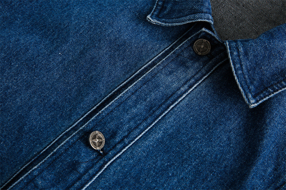 Side Stripe Stitching Loose Denim Jacket Men And Women European And American