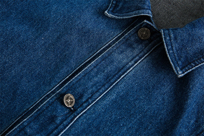 Side Stripe Stitching Loose Denim Jacket Men And Women European And American