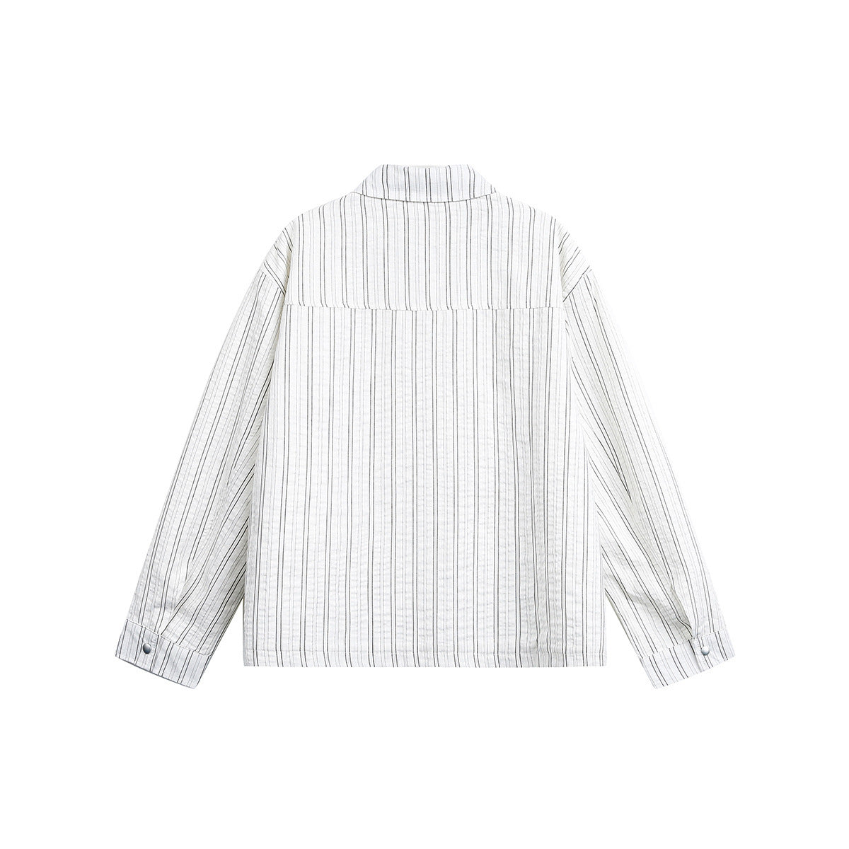 Retro-striped Streetwear Top Loose-fit Lapel Workwear Jacket For Men And Women