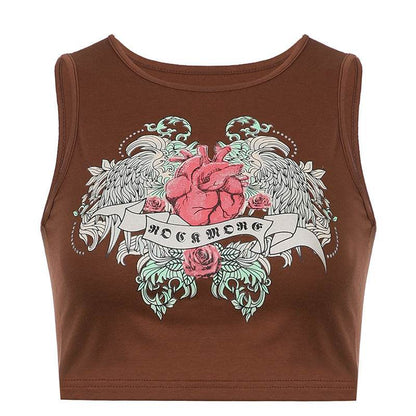 Printed Vest For Women Brown MuddyStock