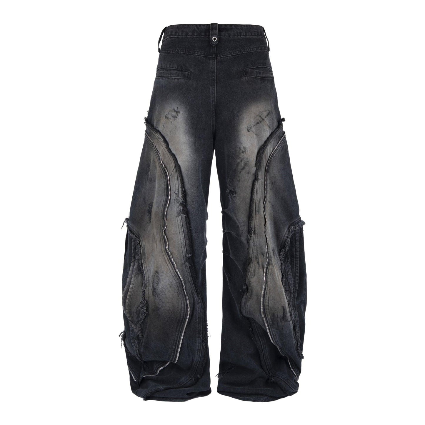 Deconstructing frayed washed loose jeans for men and women | MuddyStock Originals