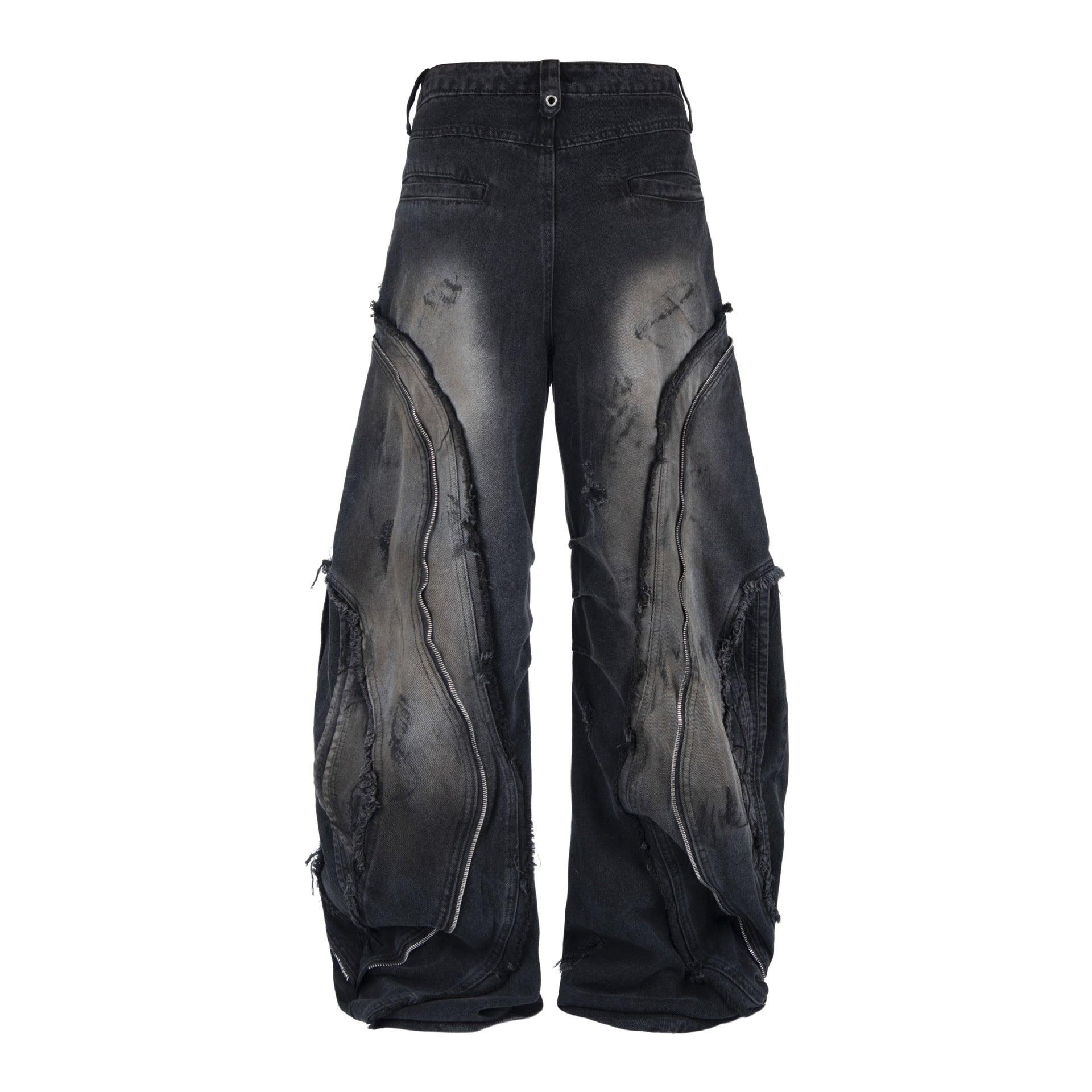 Deconstructing frayed washed loose jeans for men and women | MuddyStock Originals