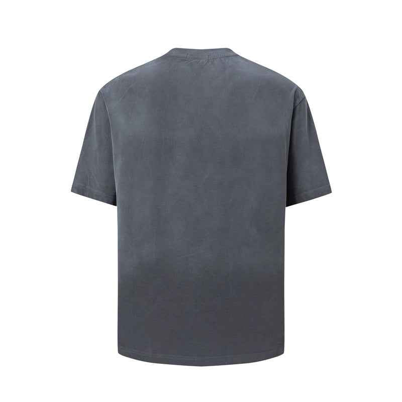 Washed vintage letter printed short sleeved T-shirt for men | MuddyStock Originals