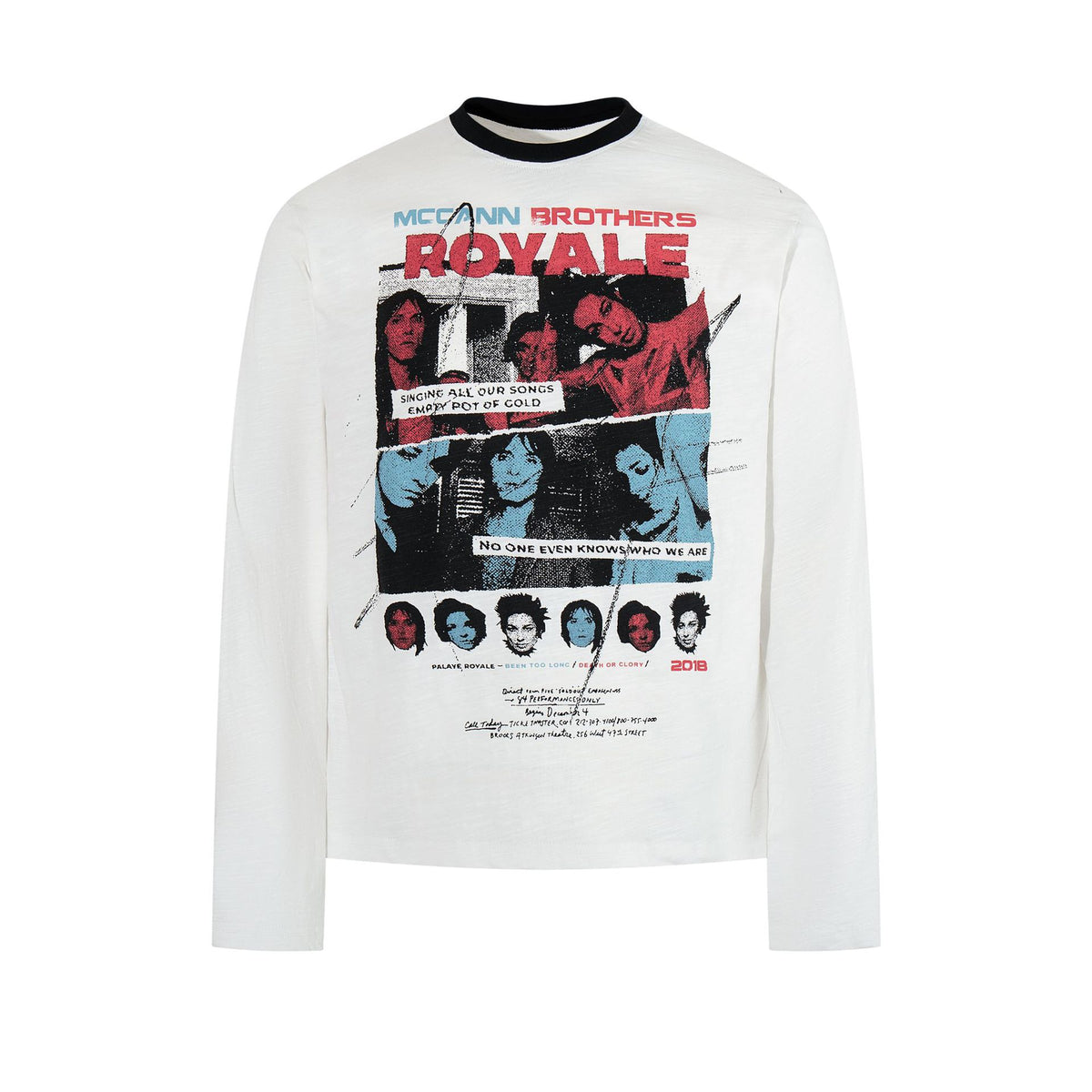 Street printed design long sleeved T-shirt for men | MuddyStock Originals White