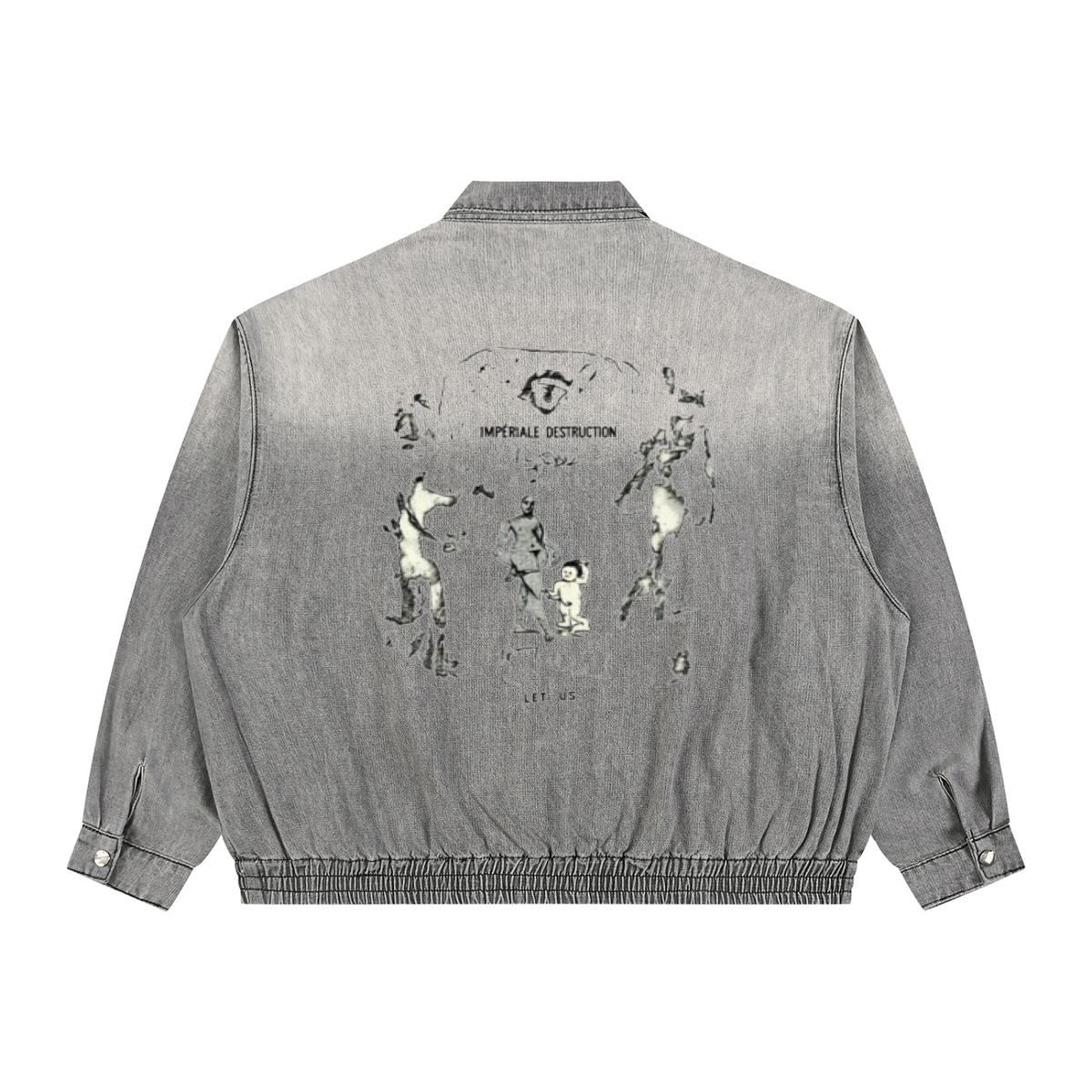 Vintage Wash Full-Zip Denim Jacket For Men | MuddyStock Originals Light Gray