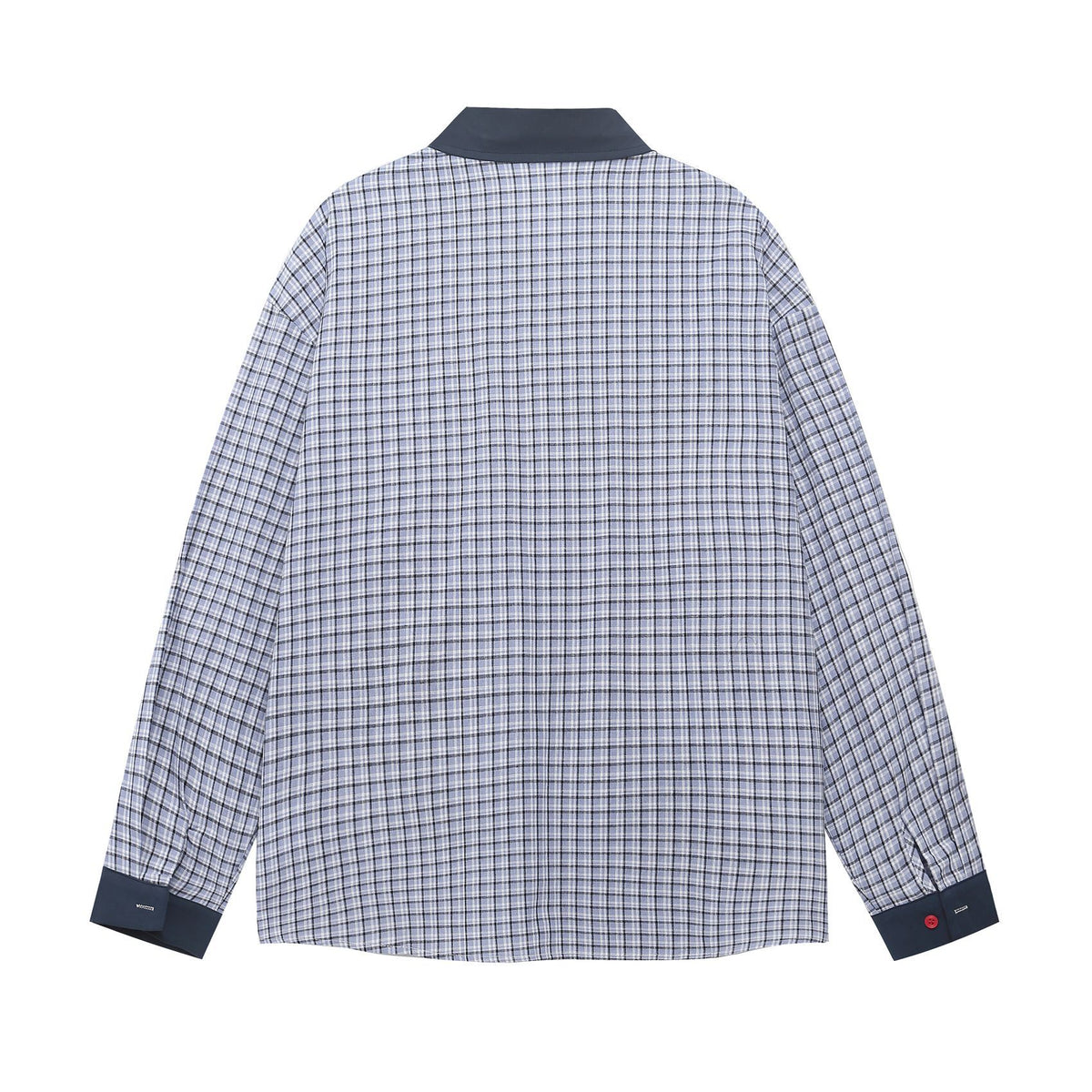 Long Sleeve Shirt Men Autumn Loose Casual Color-block Couple Plaid Shirt