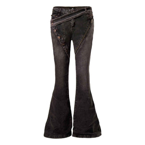 Heavy Industry Deconstructed Zipper Jeans For Women | MuddyStock Originals Black
