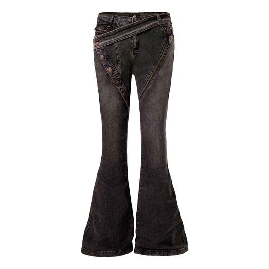 Heavy Industry Deconstructed Zipper Jeans For Women | MuddyStock Originals Black