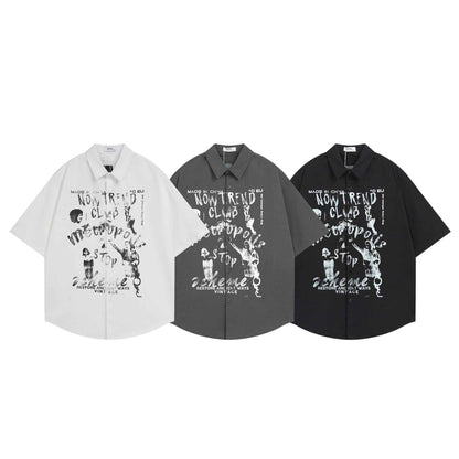 Antique character printed short sleeved shirt for men and women | MuddyStock Originals