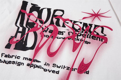 Fashion Abstract Letter Print Short-sleeve For Women MuddyStock