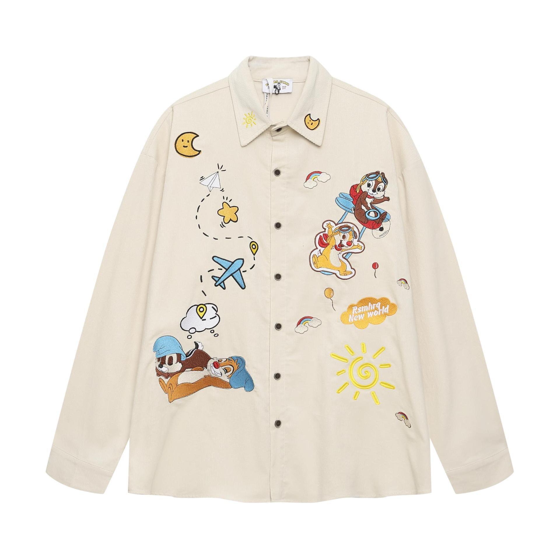 Cartoon Squirrel Flying Plane Pink Shirt For Women | MuddyStock Originals Apricot