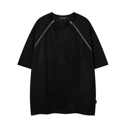 Men's Double Zipper Short-sleeved T-shirt MuddyStock
