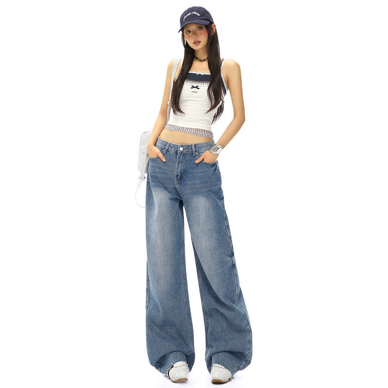 Women's Straight Washed Vintage Narrow Loose Wide-Leg Pants | MuddyStock Originals MuddyStock