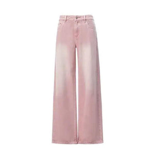 Women's Low-Waist Loose Fit Straight Leg Casual Pants | MuddyStock Originals Pink # Extended Length MuddyStock